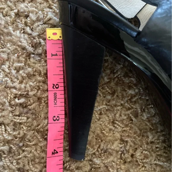 New Michael Kors Platform Heels Size 7 Black Leather - Picture 7 of 9